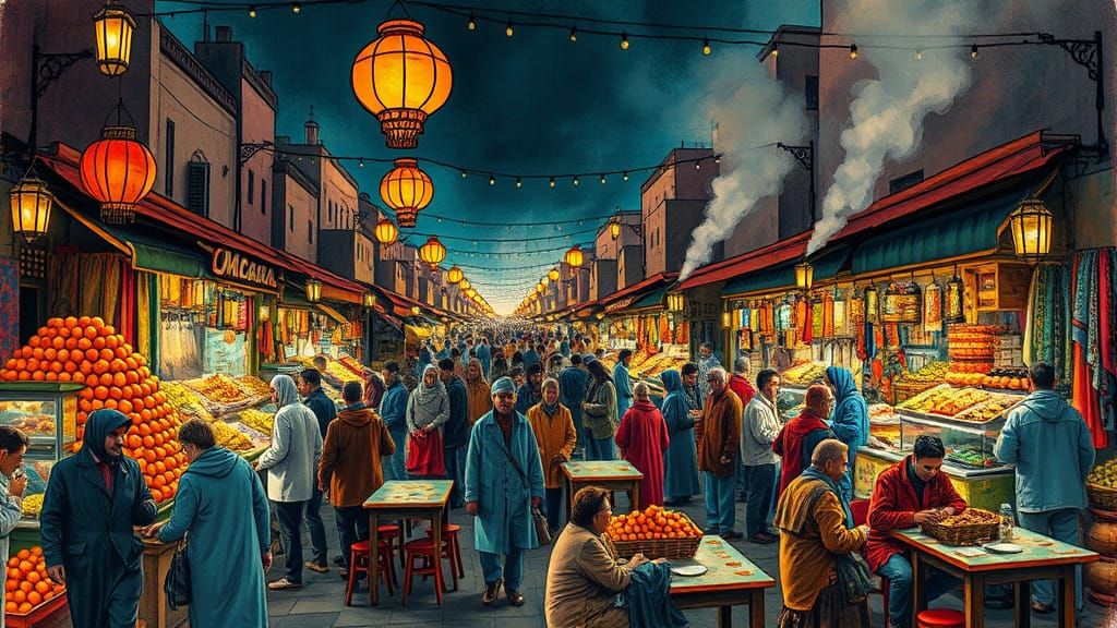 Mystical Marrakesh Night Market Scene