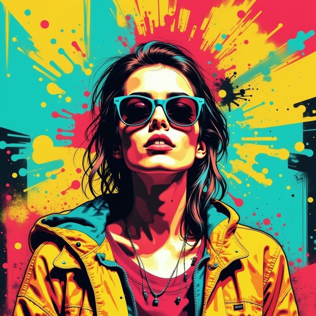 90s Grunge Pop Inspired Girl in Sunglasses