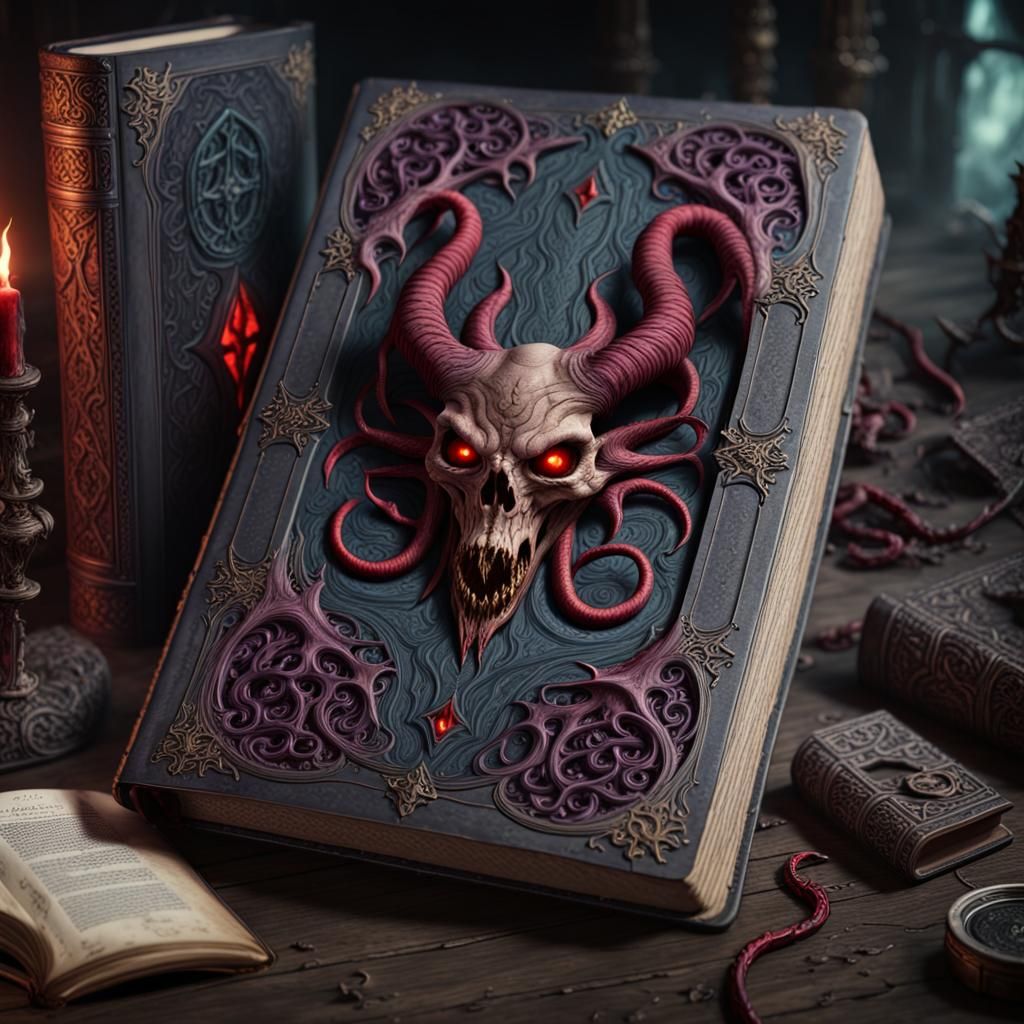 Demonic Eldritch Book in Detailed Matte Painting