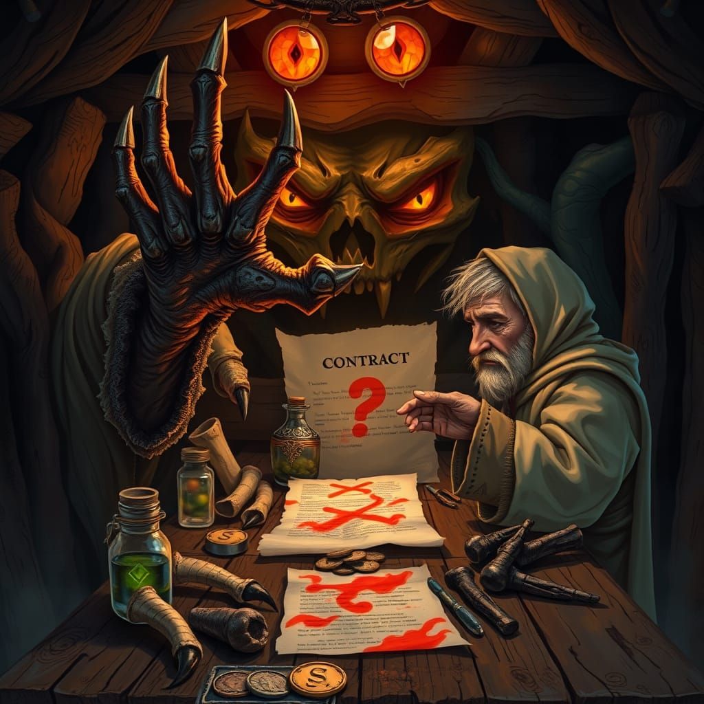 A Traveler's Ominous Bargain in a Mystic's Hut