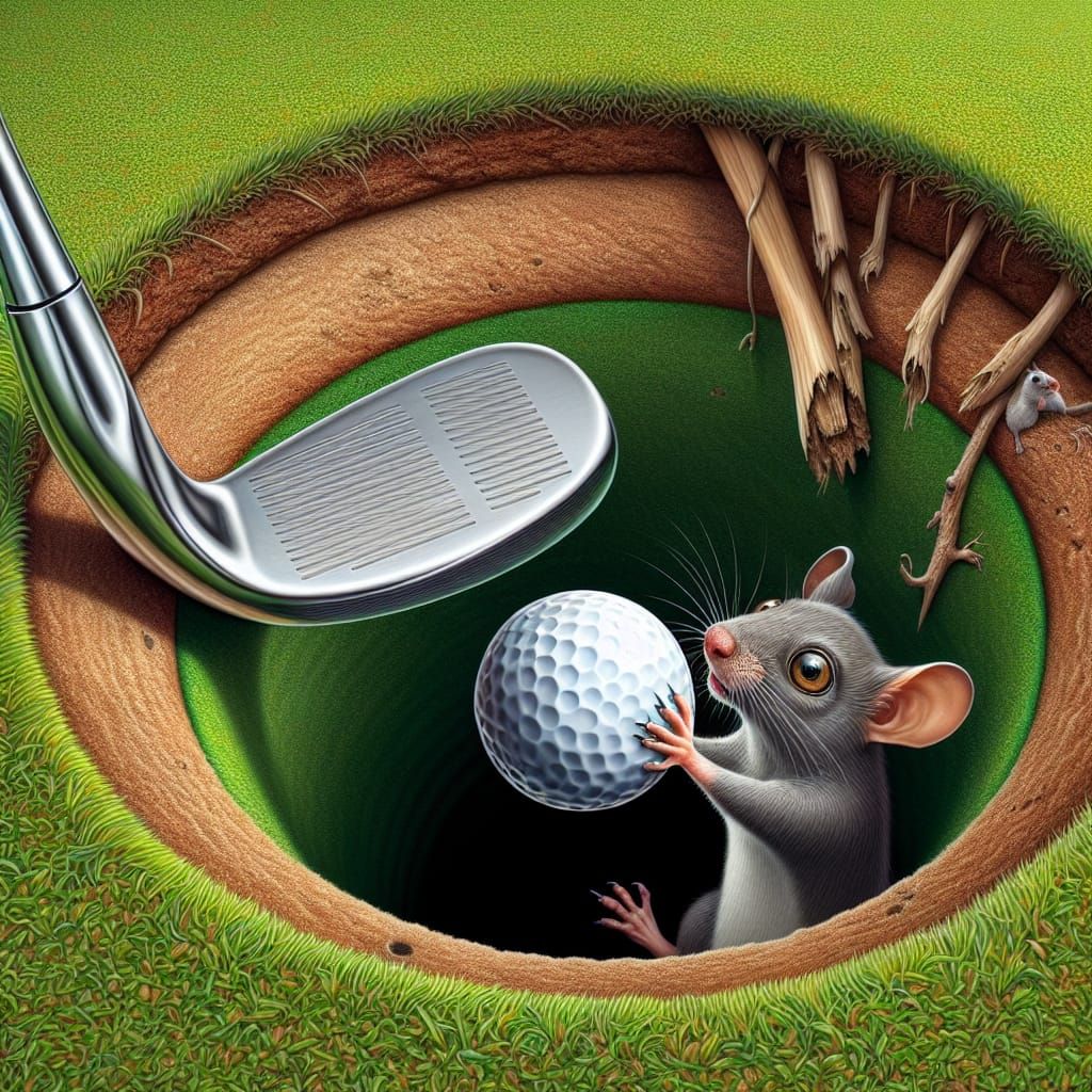 Mouse and Golf Ball: A Tense Moment