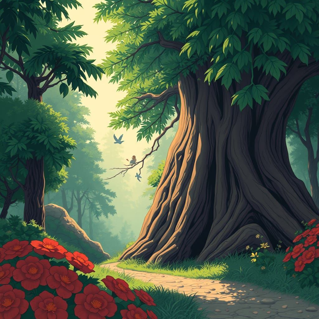 Enchanting Tree of Knowledge, Art Nouveau Style