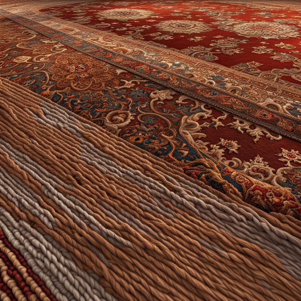 Hyperdetailed Carpet of Varied Textures in Warm Colors
