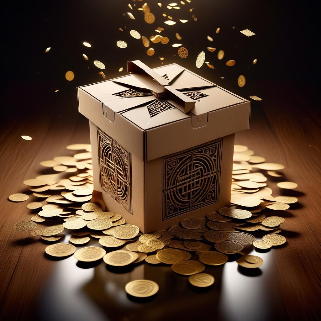 Cardboard Box of Good Fortune: Photorealistic CGI