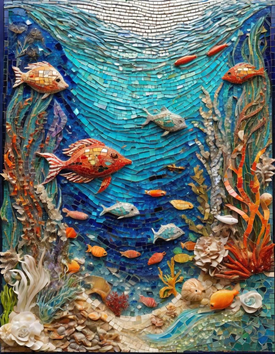 Sea life, mosaic