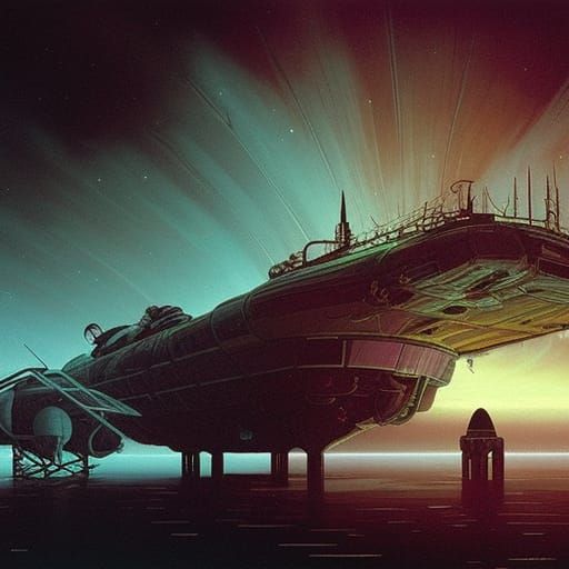 Derelict Alien-Infested Space Station Illustration