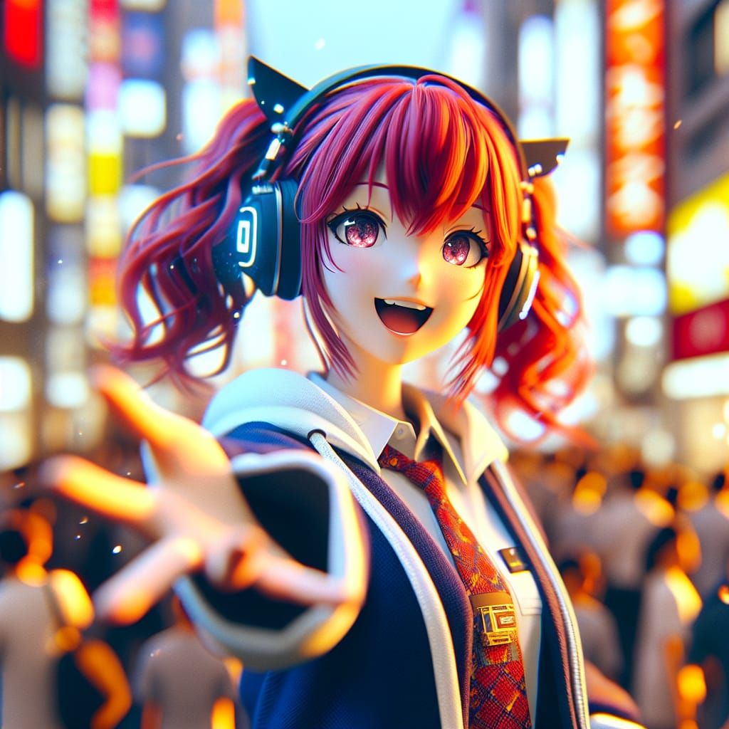 Anime Girl in Tokyo: First-Person Perspective