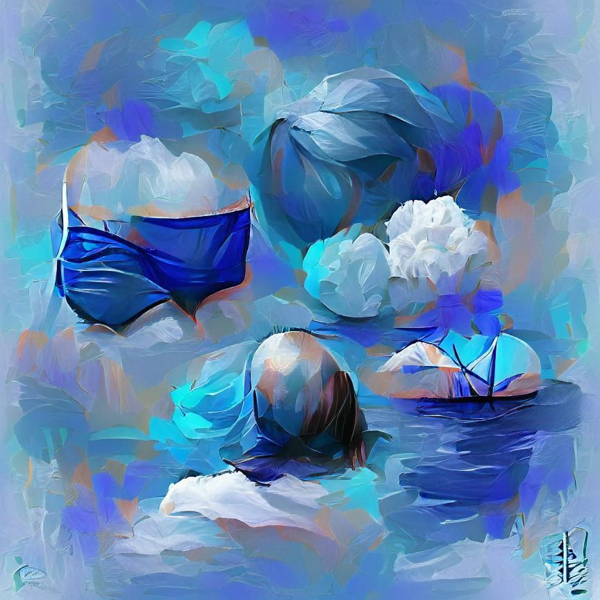 Abstract Blue Tones Digital Art