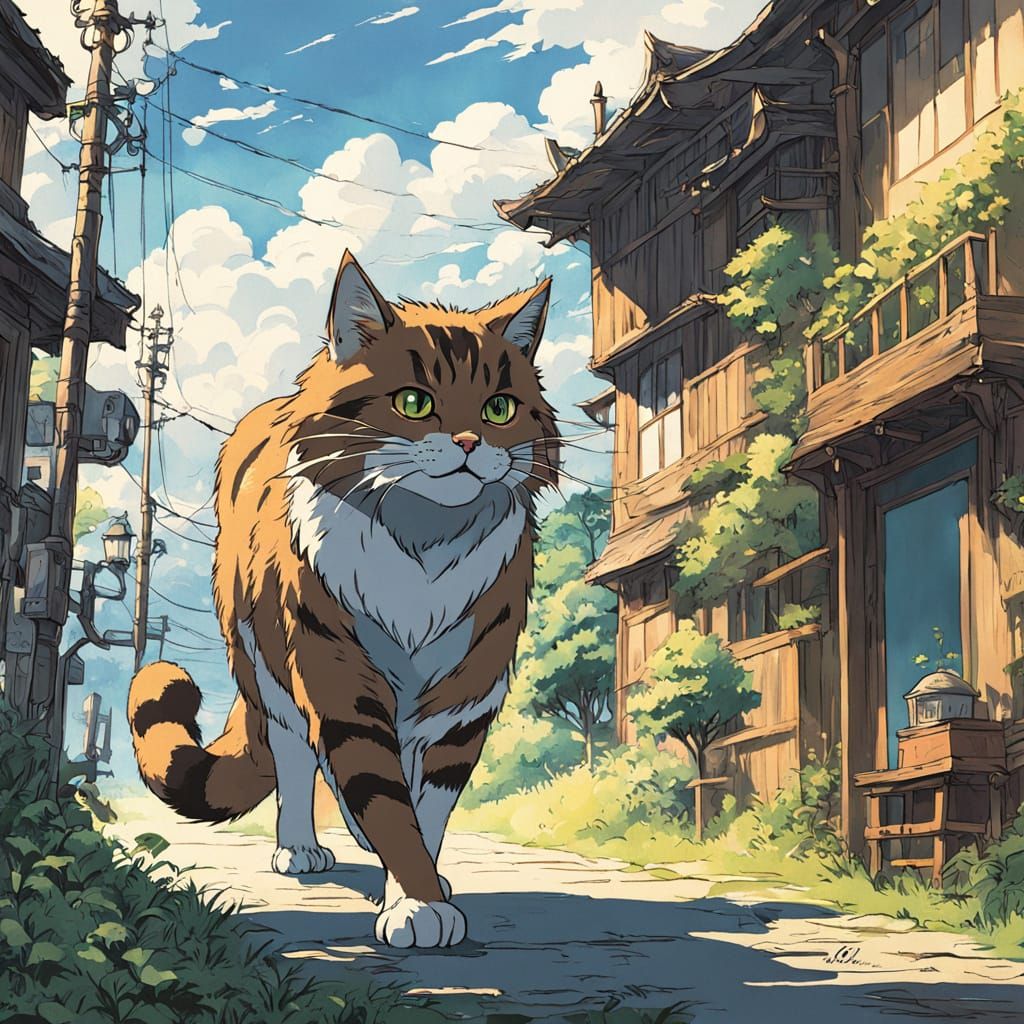 Anime Tabaxi Explorer in Lush Environment
