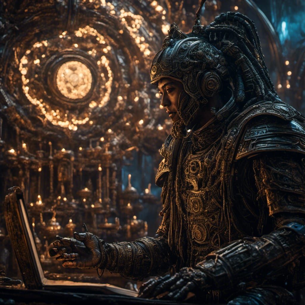 Biopunk Archivist in Shadow