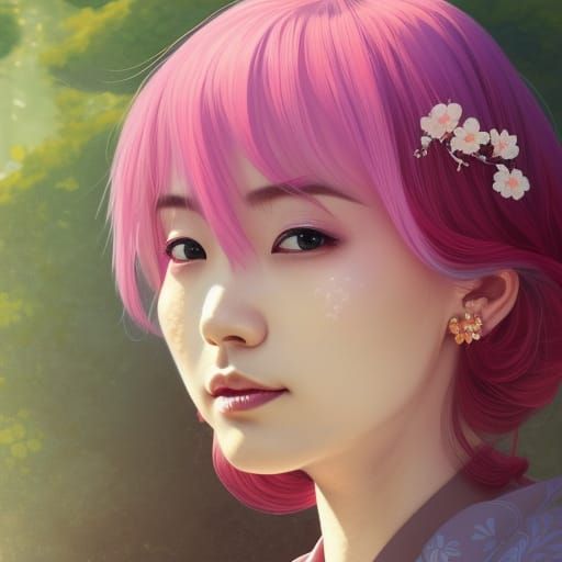 Exquisite Japanese Beauty in Cherry Blossom Hues