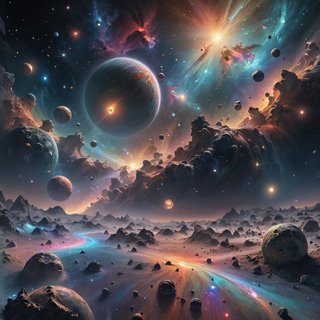 Dwarf Planets Beyond Pluto: Impressionistic Art