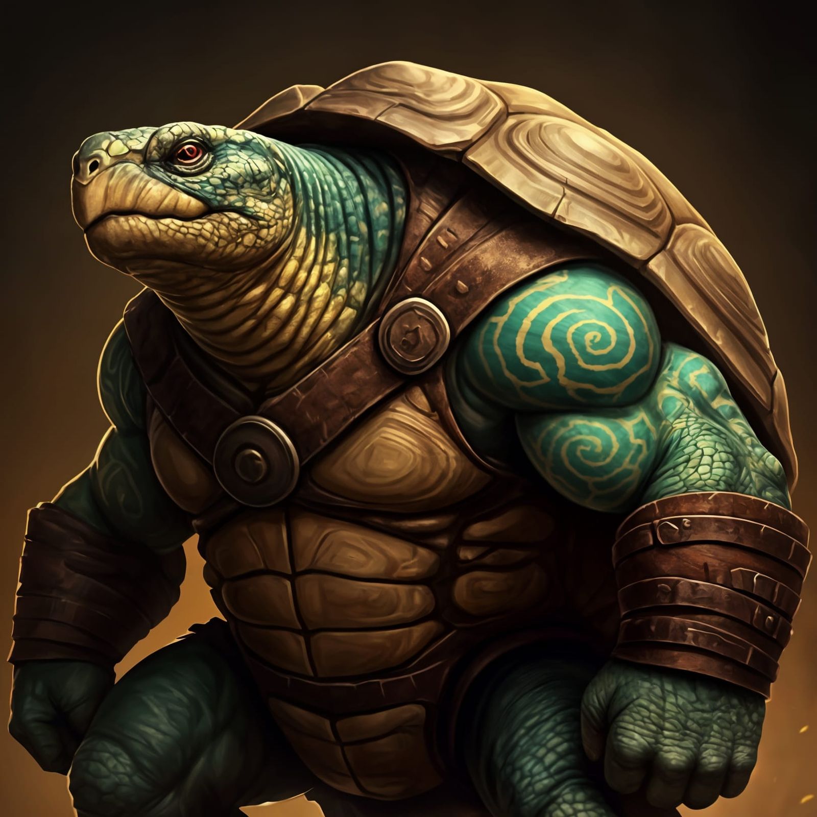 Elder Tortle Barbarian in Full Shell Armor