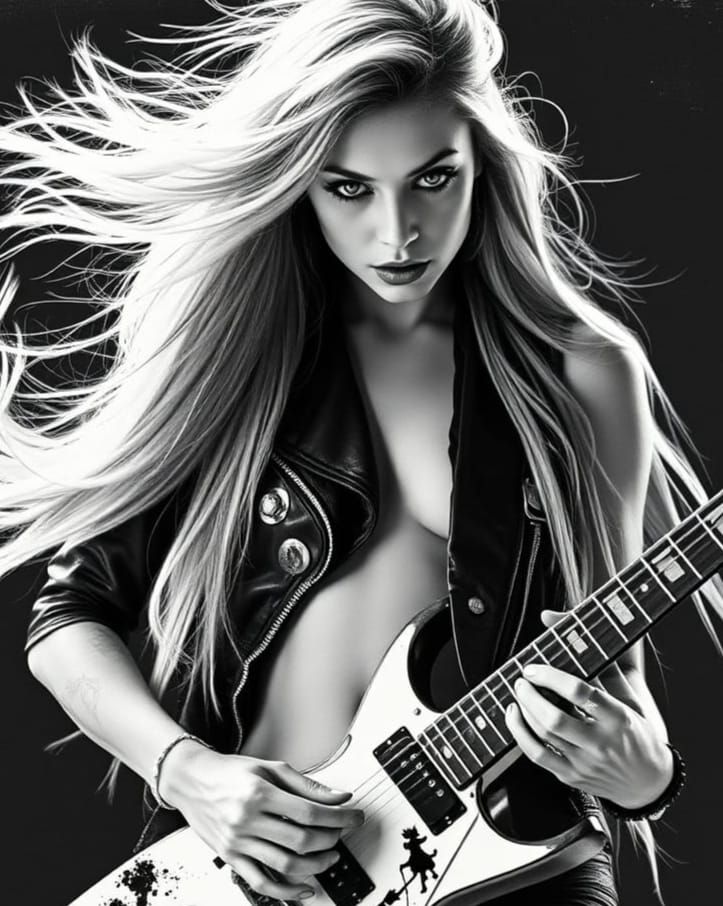 Vintage 80s Metal Collage Poster Art