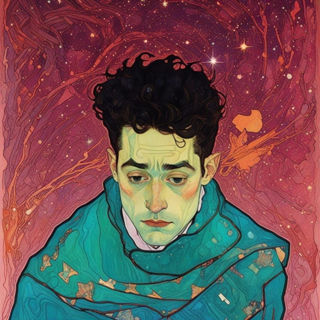 Cosmic Wonder: A Stargazing Scene in Vibrant Colors