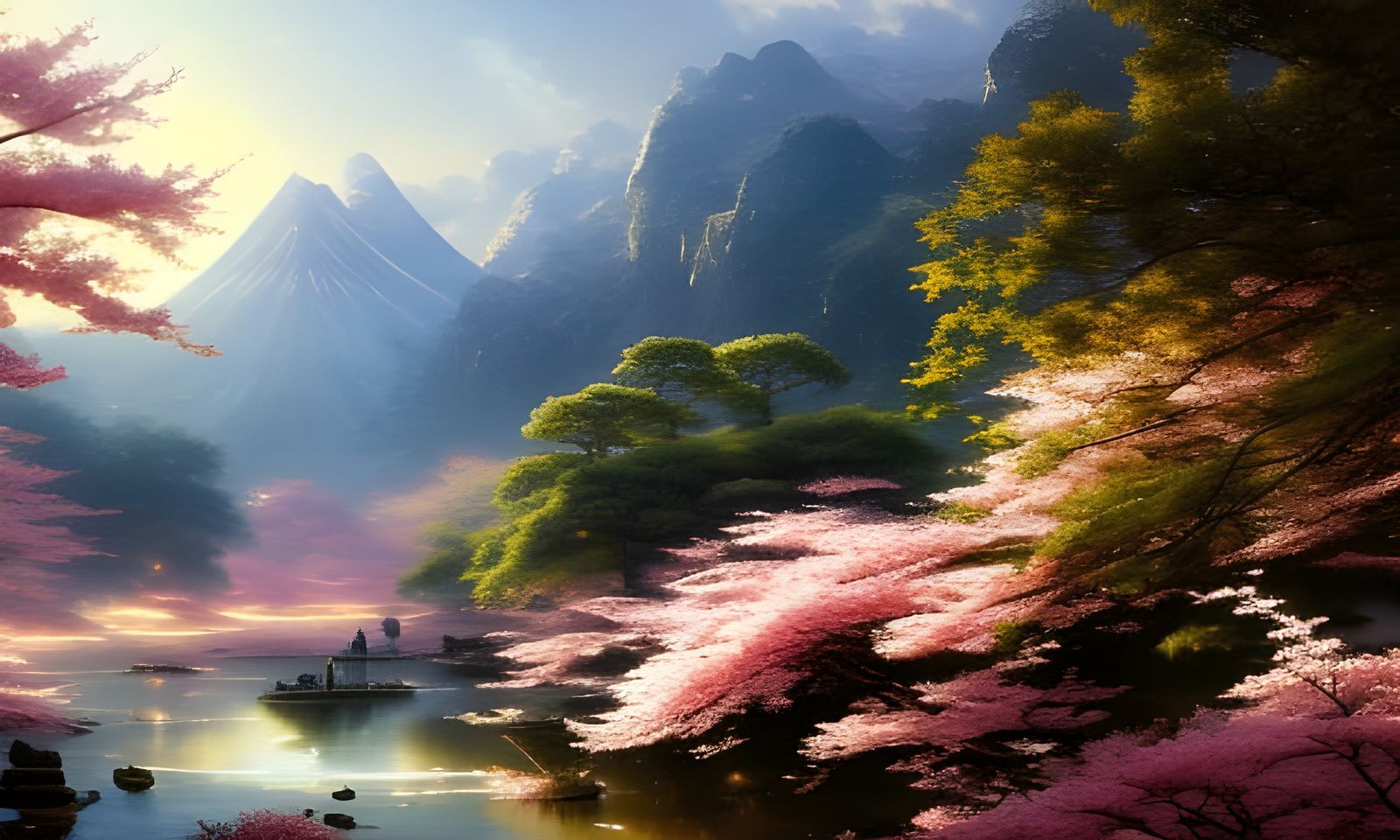 Epic Cherry Blossoms in Cinematic Light