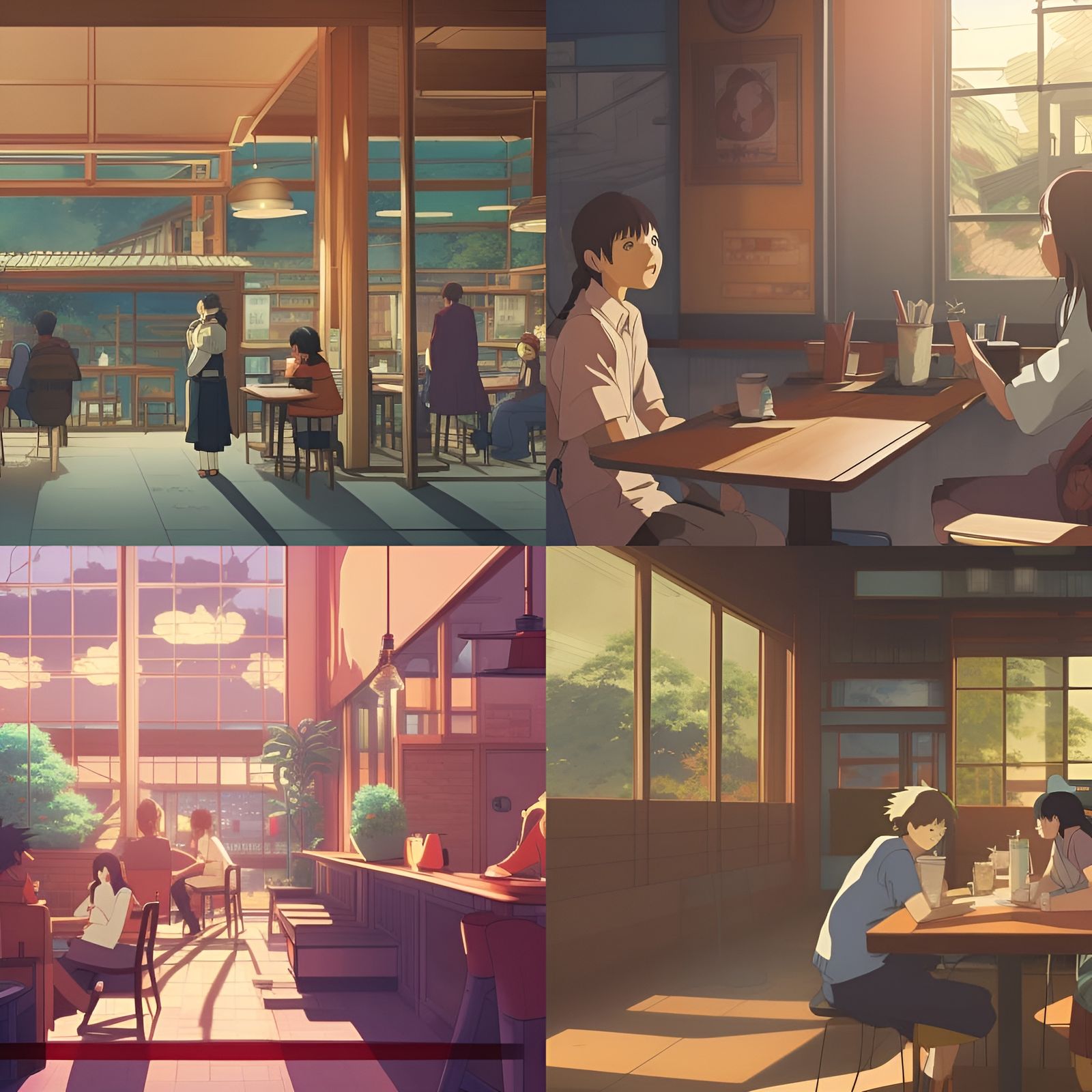 Anime Coffee Shop in Studio Ghibli Style