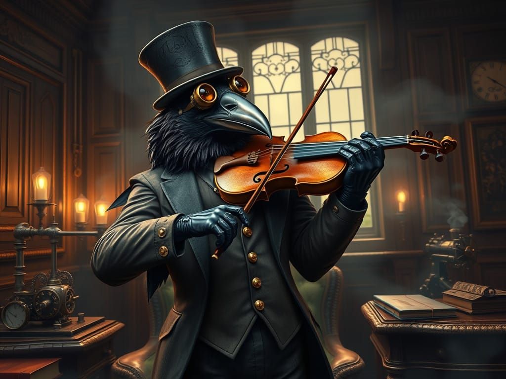 Raven With Violin