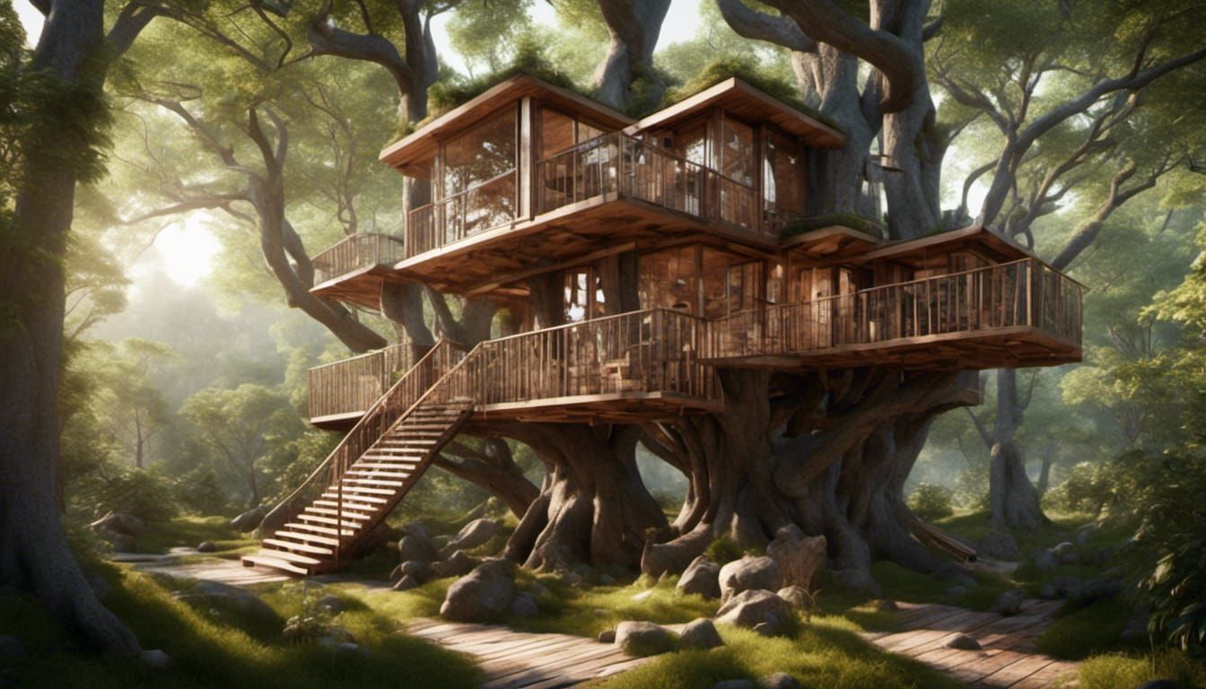 Rustic Treehouse Floor Plan Design