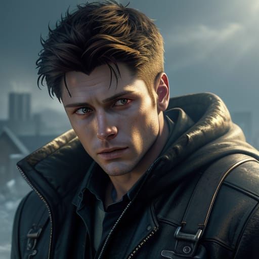 Divine Dean Winchester Portrait in Digital Painting Style