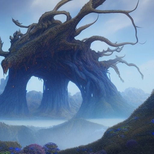 Fantastical Blue Kingdom Matte Painting