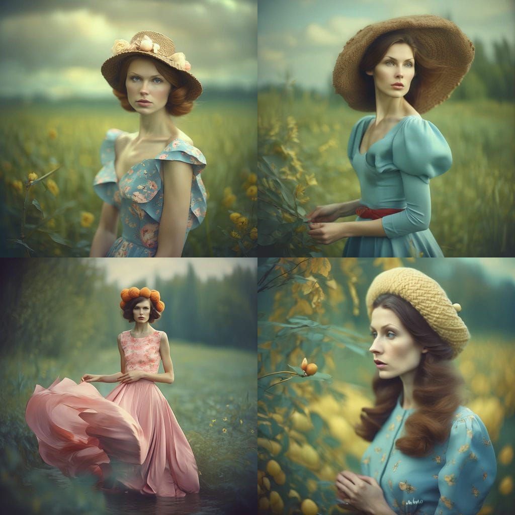 Whimsical Oil Painting in Dreamlike Style