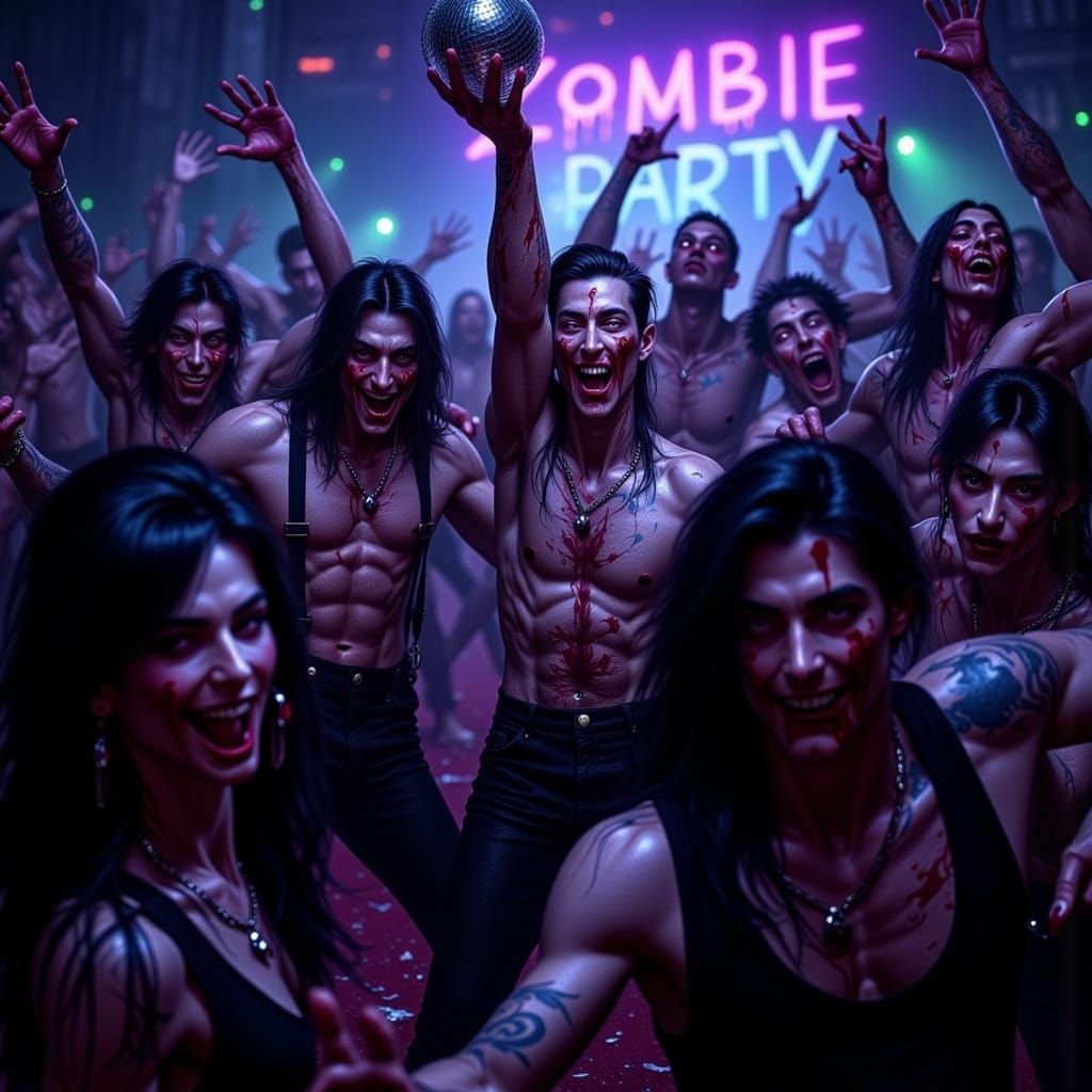 Zombie Prom Dance Off Under Neon Lights