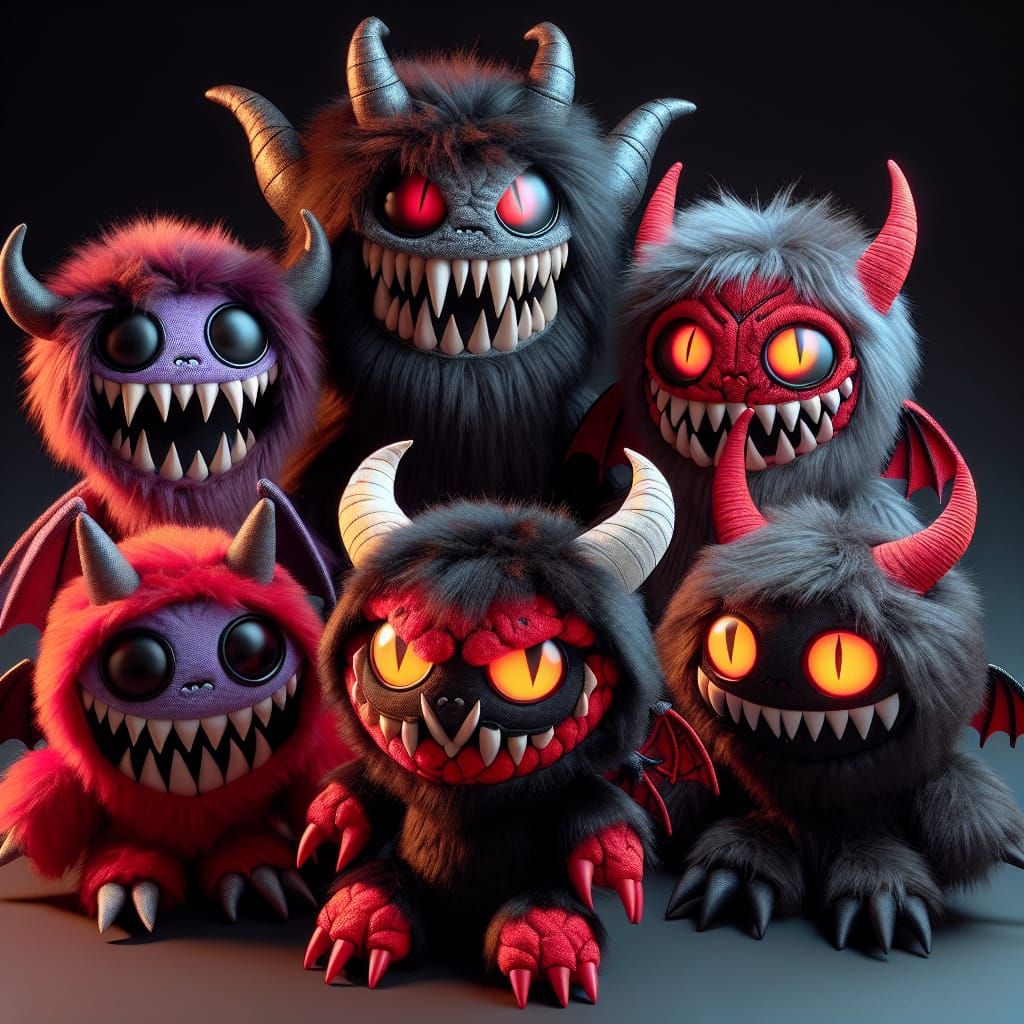 Muppet-Like Characters Reimagined as Demons