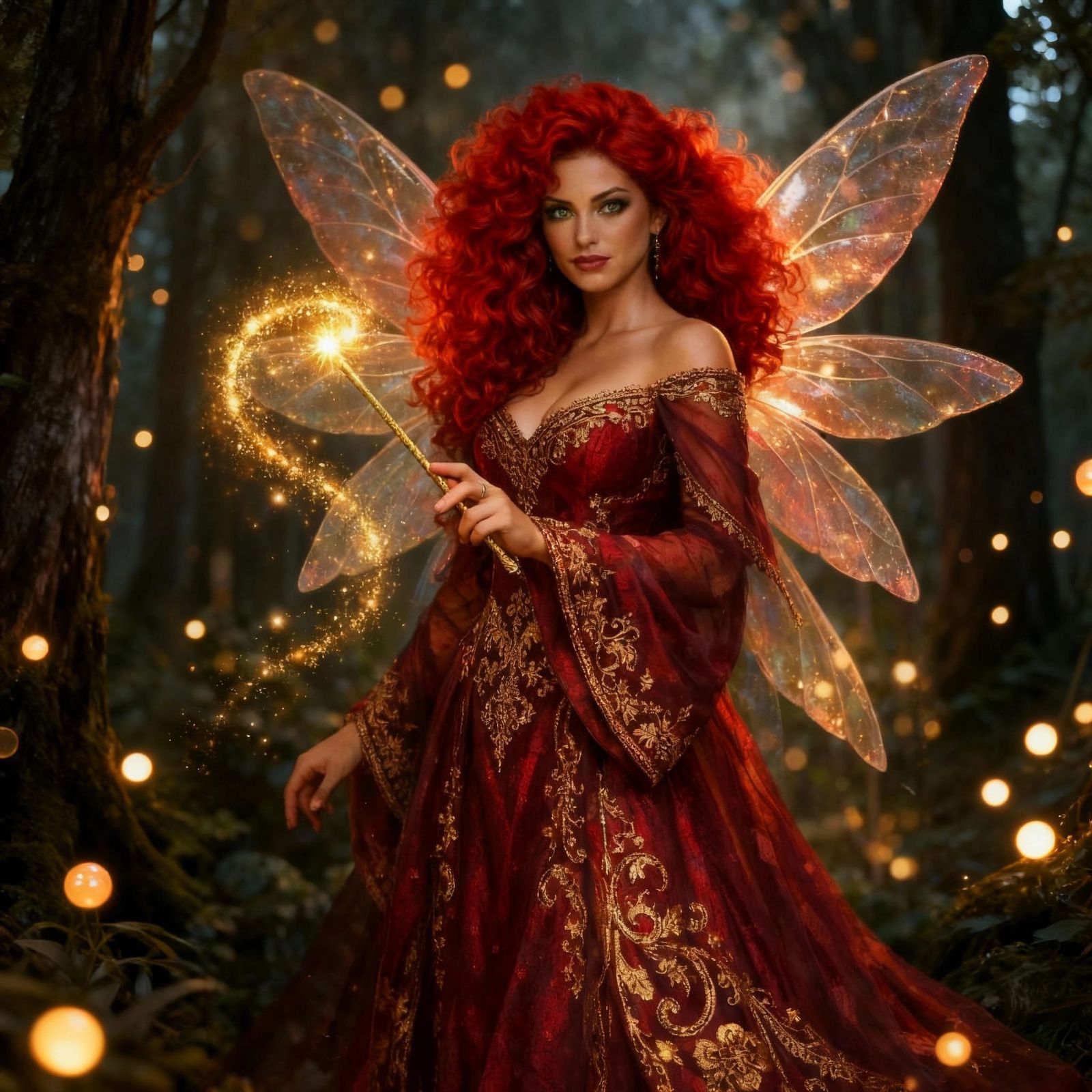 Redheaded Fairy Transformed by AI Magic