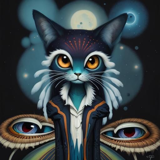 People with Big Eyes in Pop Surrealist Style