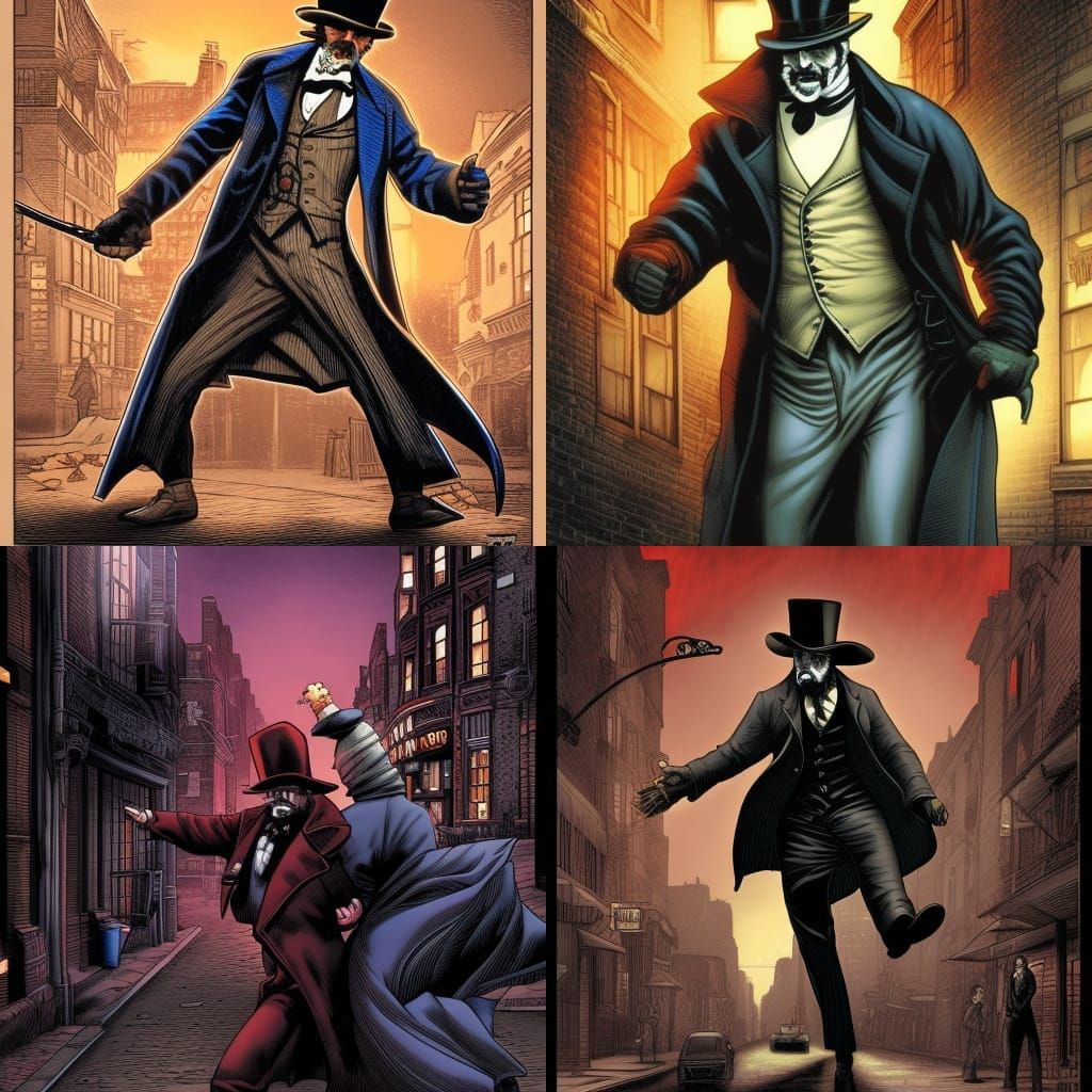 Jack the Ripper in Comic Book Art Style