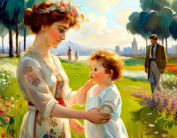 Mother and Daughter in the Park