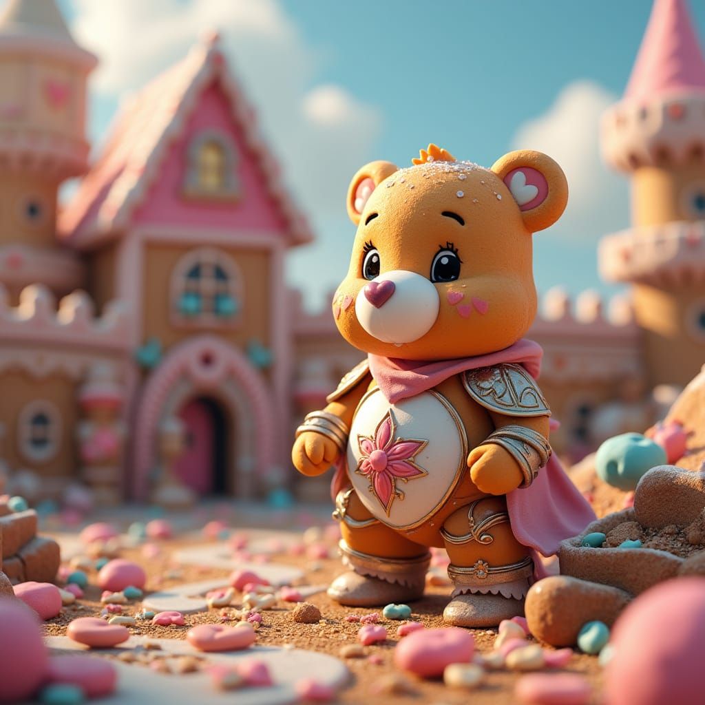 Care Bear Knight Guards Candy Gingerbread Castle