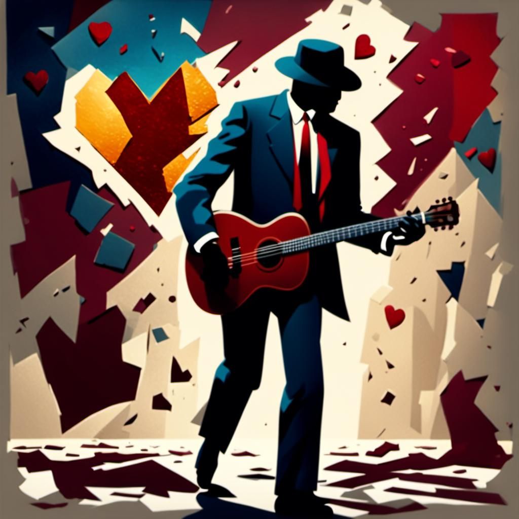 Bluesman Walks Away from Shattered Heart as Expressionist Ar...