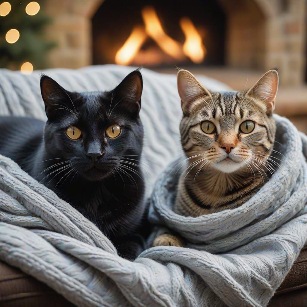 Cozy Cats in Winter Slumber