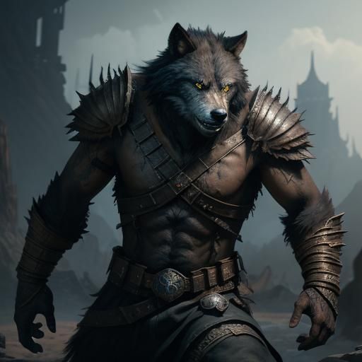 Fantasy Werewolf Mate Concept Art in 8k