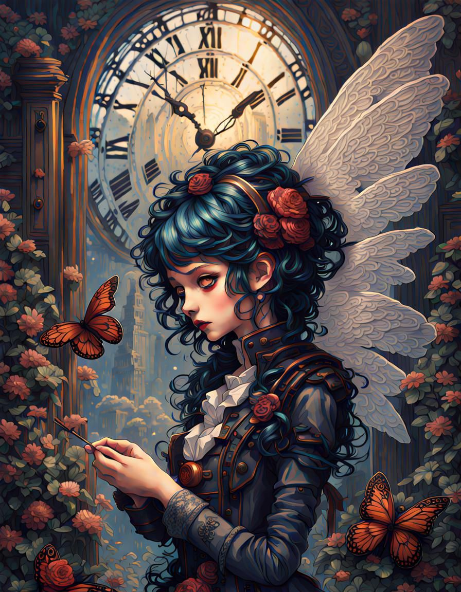 Gothic Anime Dolls with Biopunk Beetles, Collage