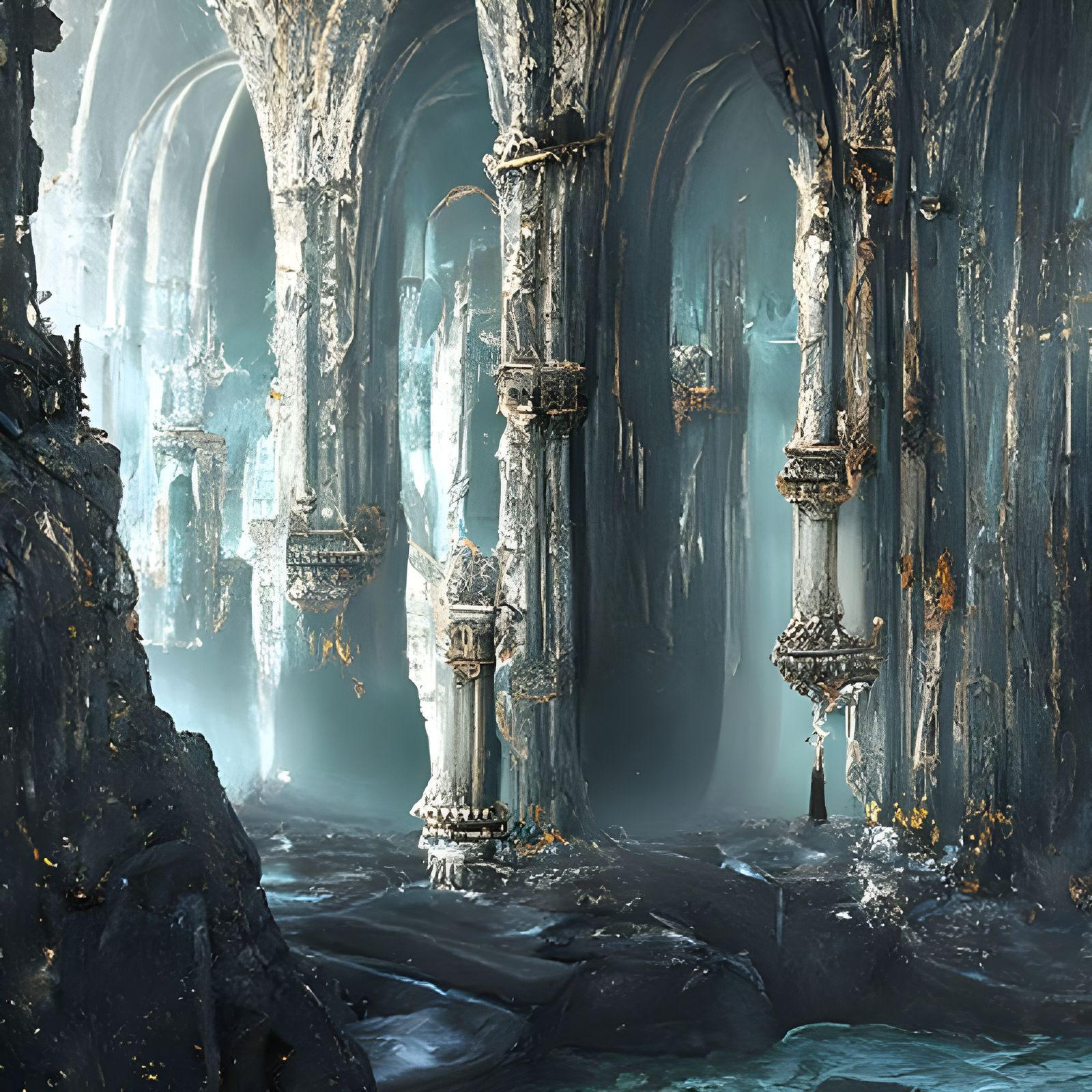 Magnificent Halls of Moria in Detailed Matte Painting