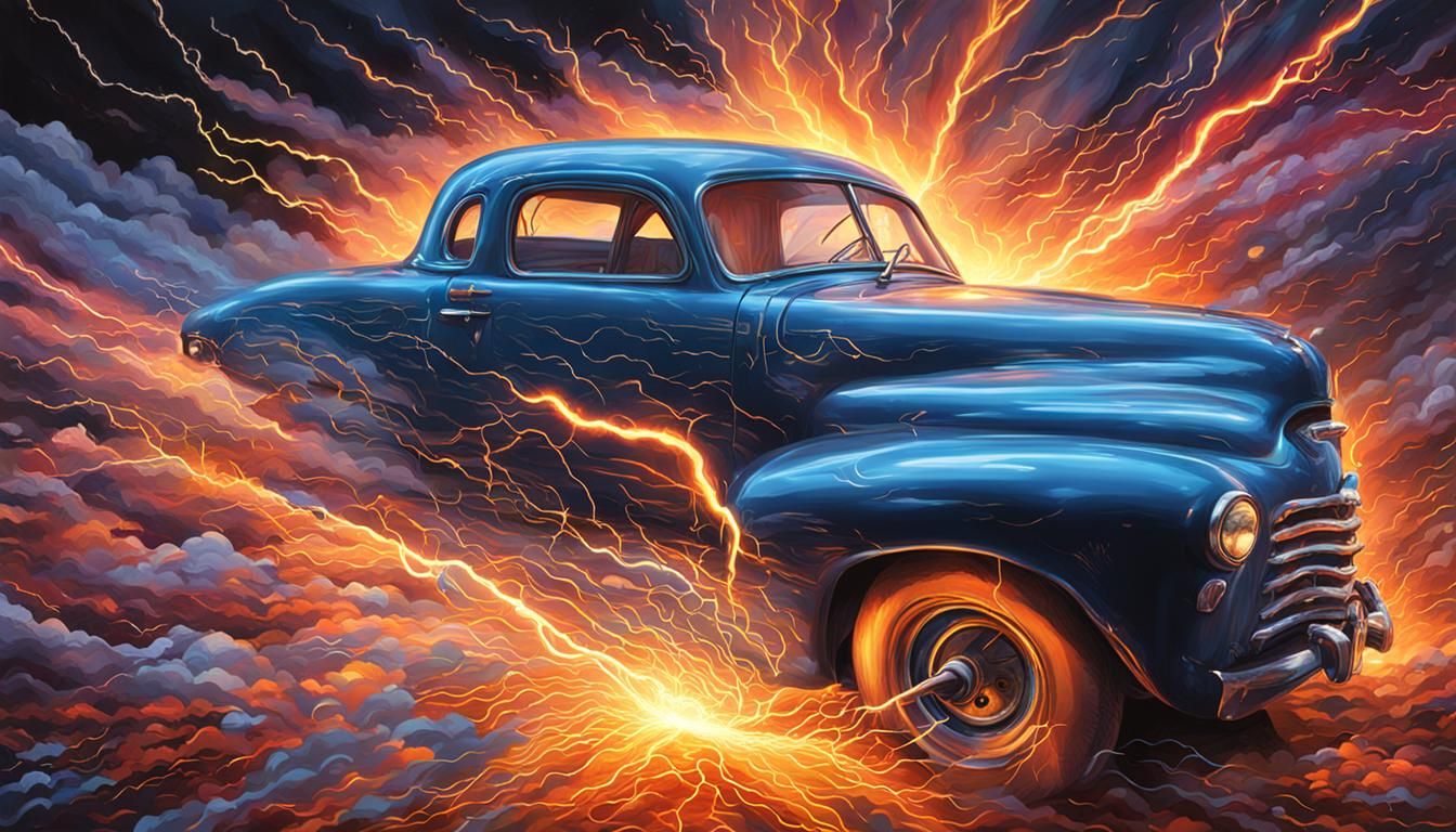 Hyperrealistic Thunderbolt with Vivid Colors and Lighting
