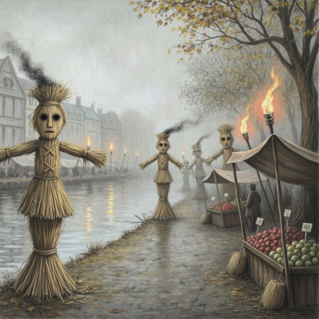 Ankh-Morpork Harvest Festival in Pastel Pencil Style