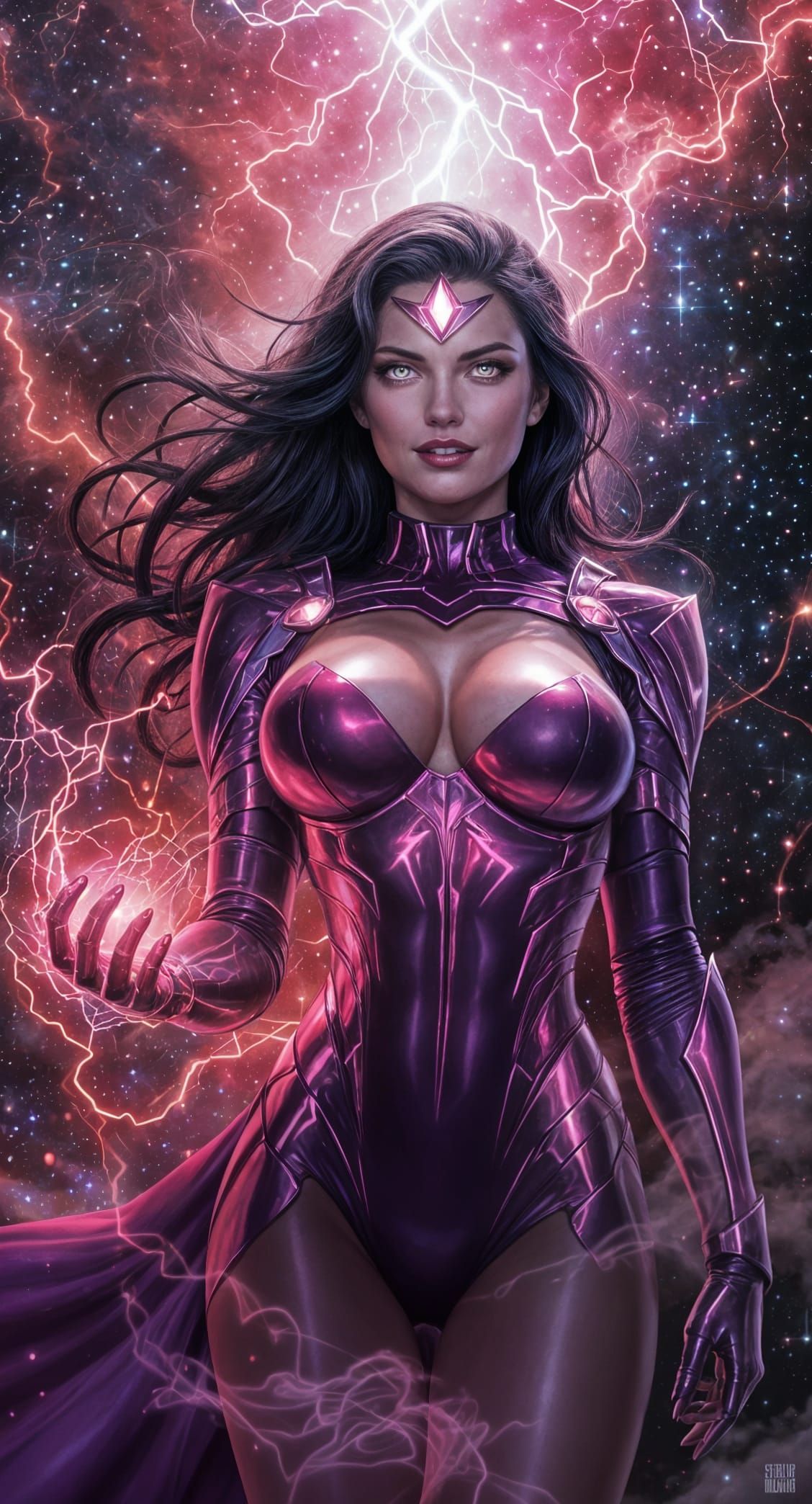 Lois Lane as Star Sapphire in Comic Book Style