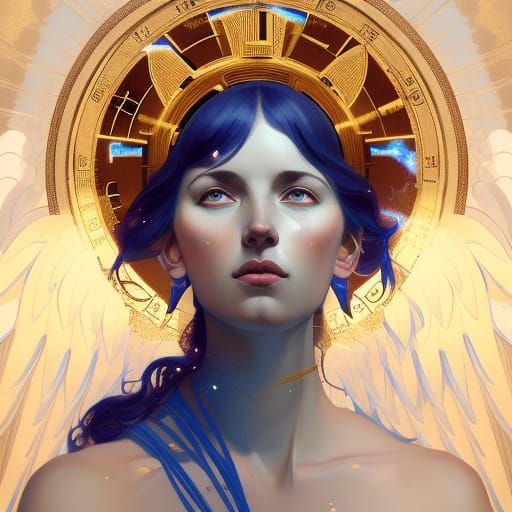Angelic Portrait with Divine Timing Clock