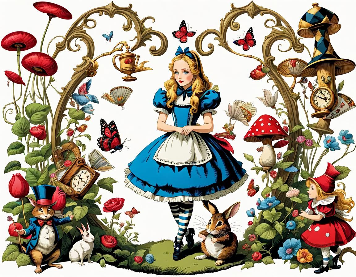 Alice in Wonderland Clip Art Illustrations