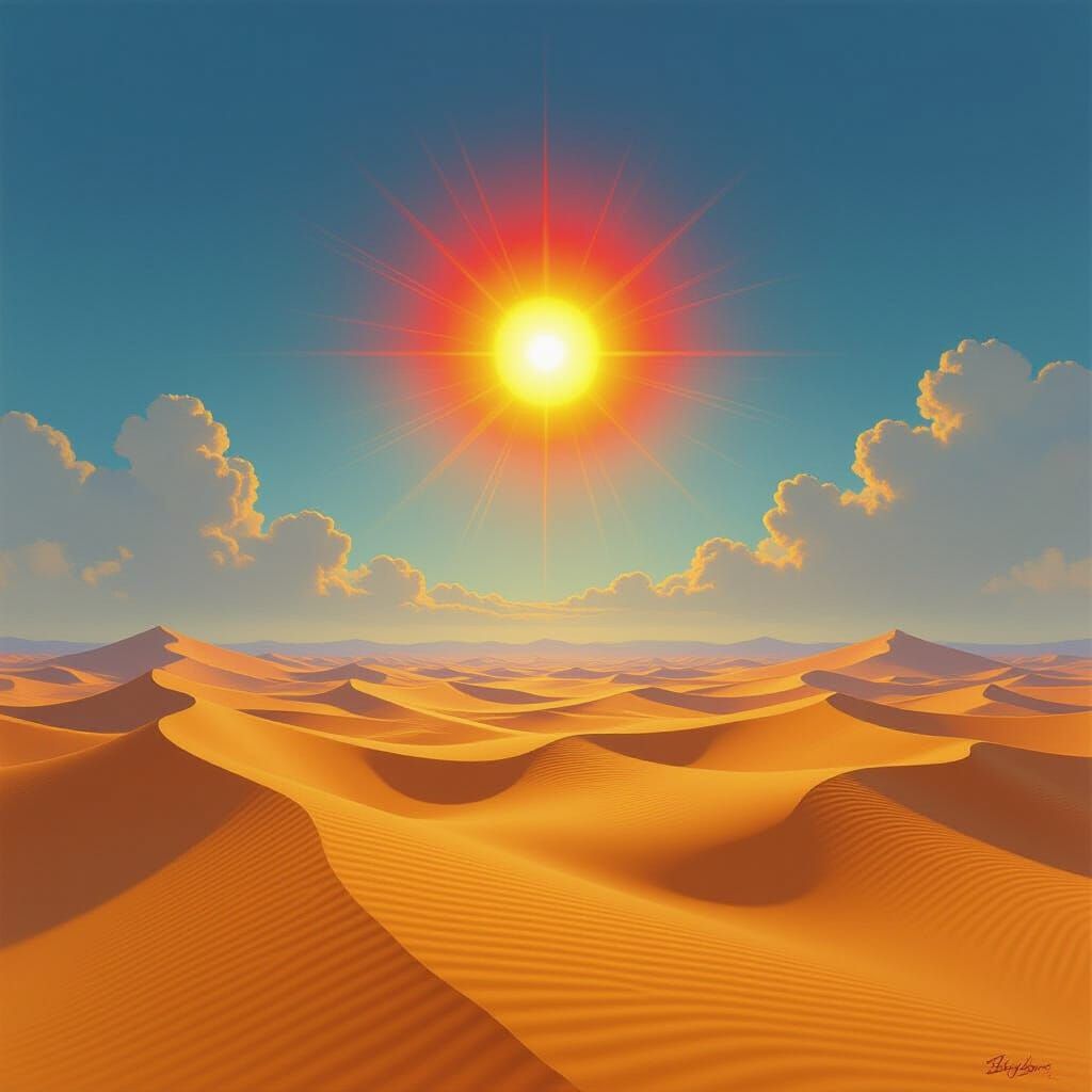 Endless Desert Dunes in the Style of Bierstadt