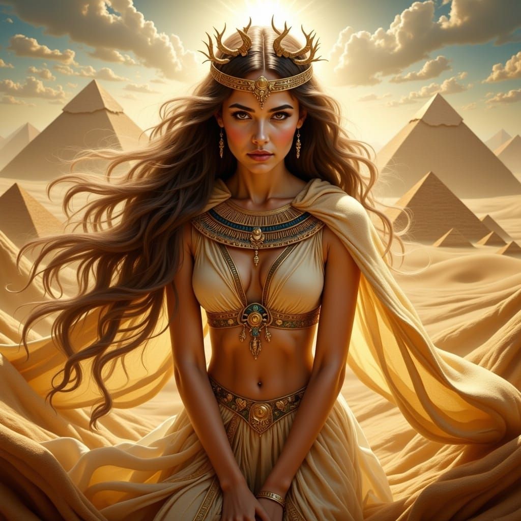 Egyptian High Priestess Emerges from Desert Sands
