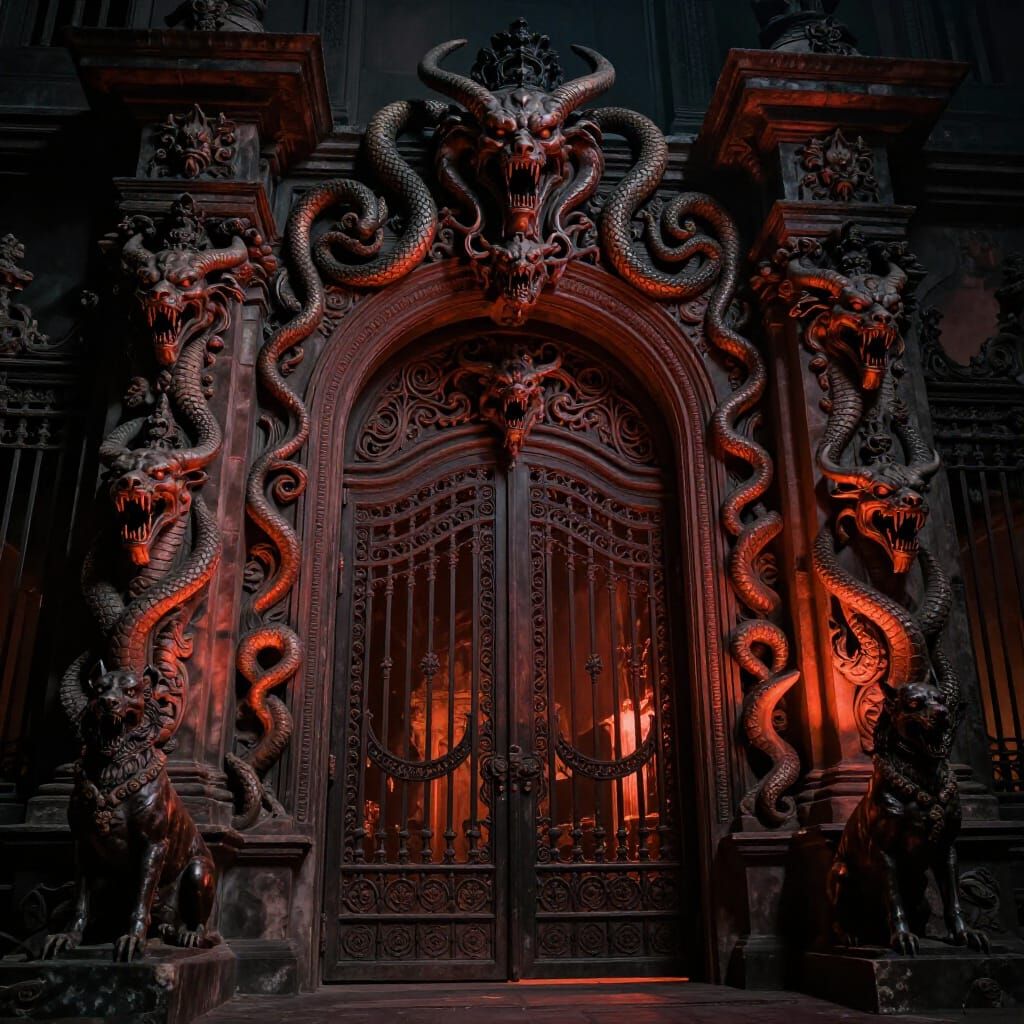 Hell's Ornate Gate: A Dark Fantasy Entrance