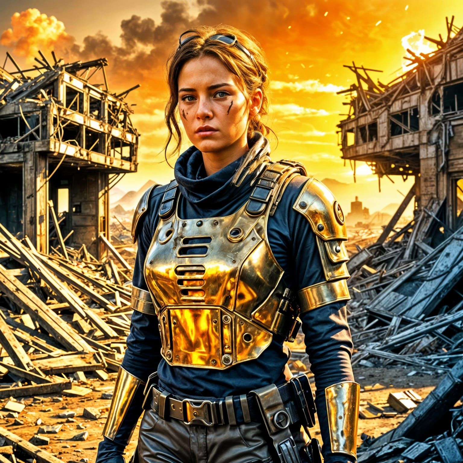 Post-Apocalyptic Rebel Outfit in 8K