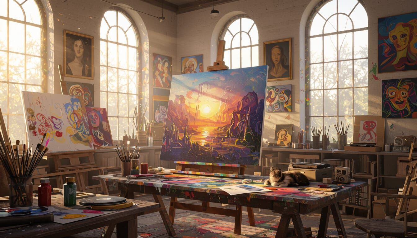 Artist's Studio Bathed in Morning Light
