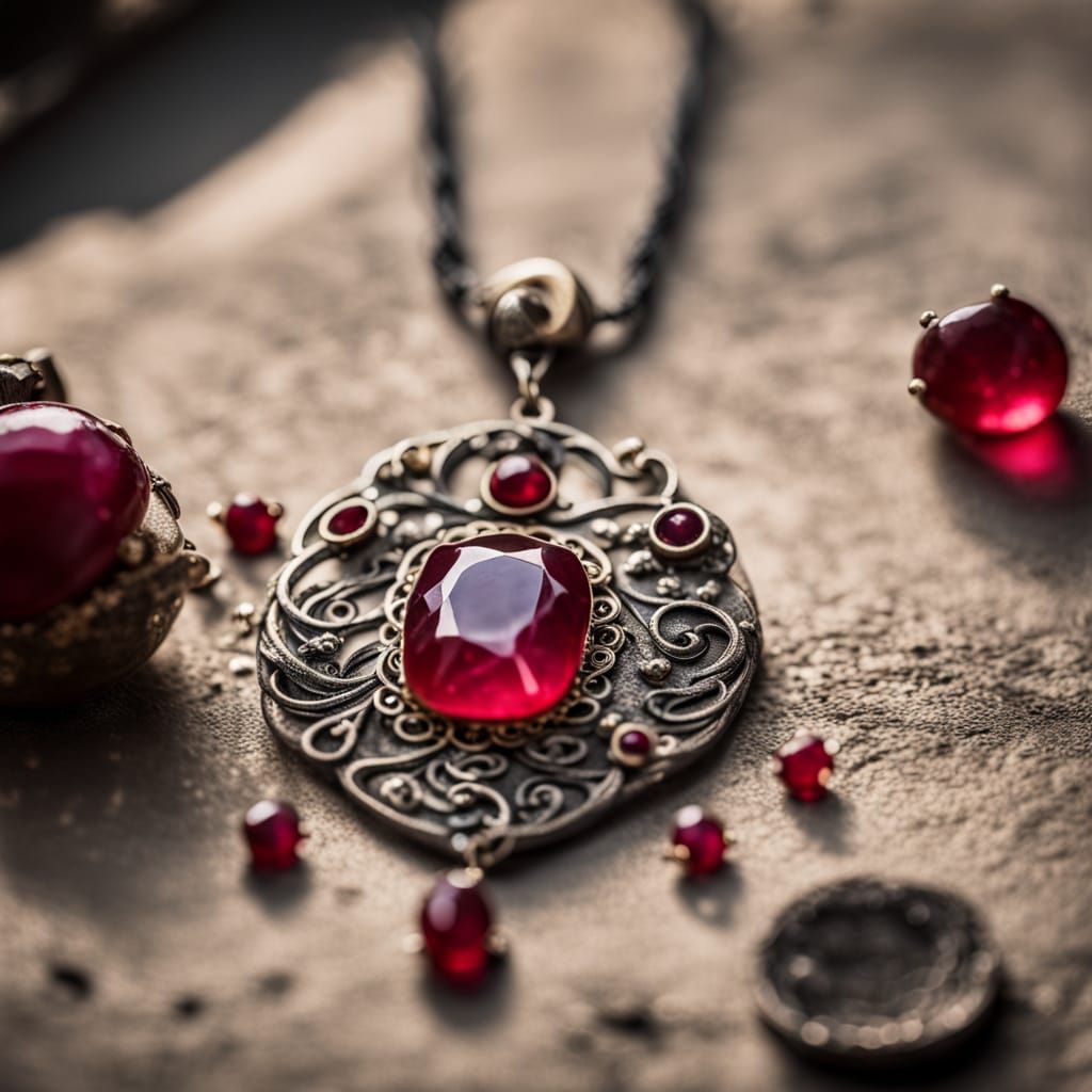 Medieval Fantasy Ruby Necklace