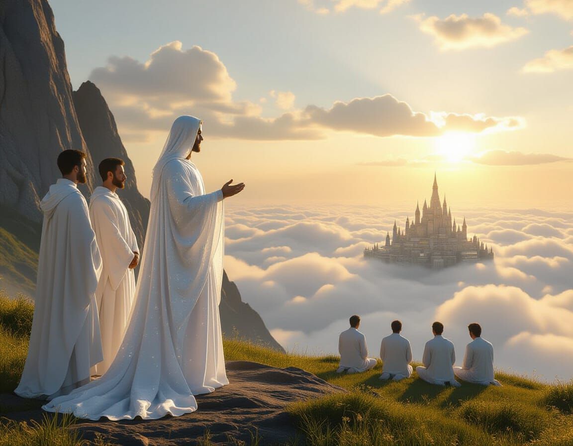 Jesus meets Moses and Elias in the future and speaks with th...